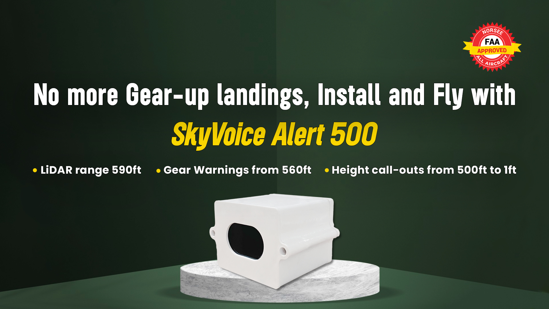 No more Gear-up landings, Install and Fly with SkyVoice Alert 500