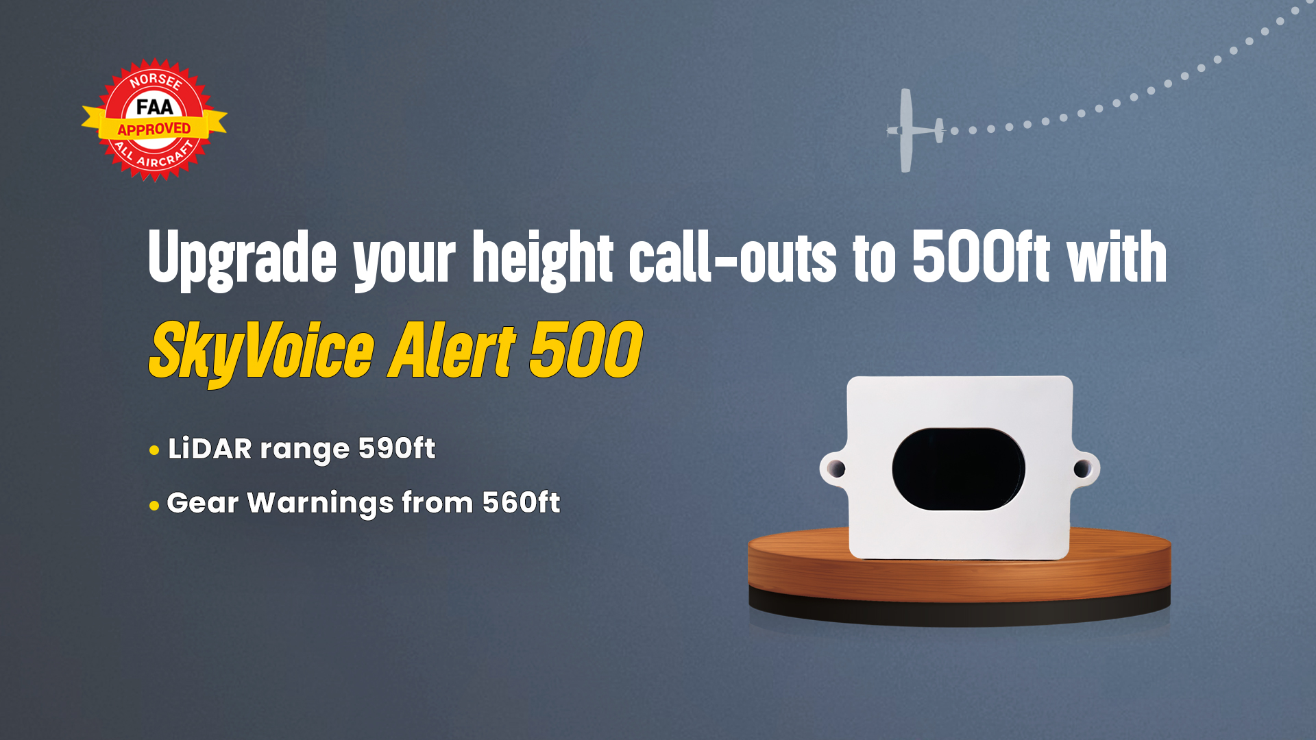 Upgrade your height call-outs to 500ft with SkyVoice Alert 500