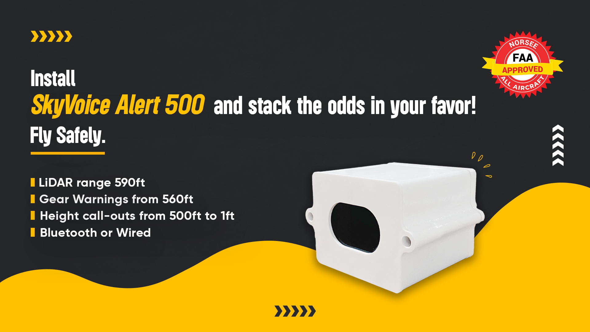Install SkyVoice Alert 500 and stack the odds in your favor! Fly safely