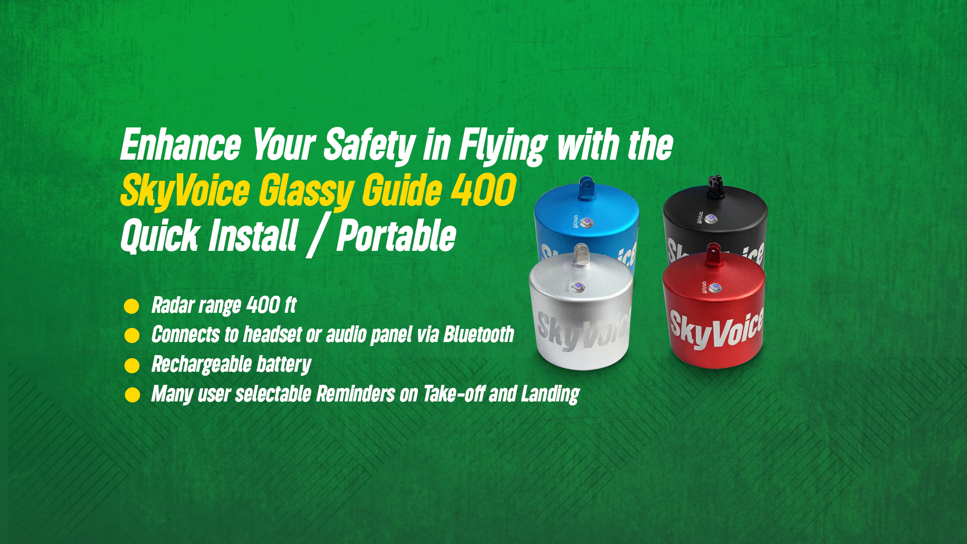 Enhance Your Flight Safety with the SkyVoice Glassy Guide 400 Quick Install / Portable