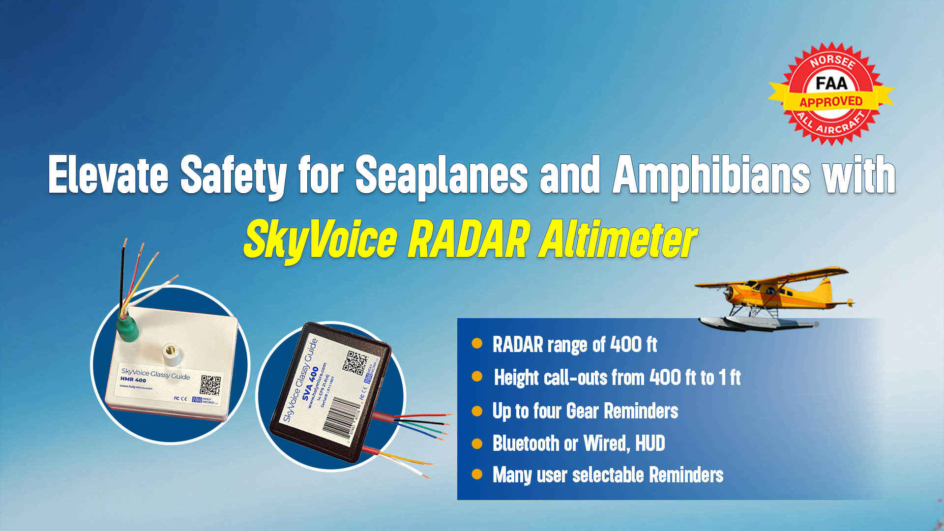 Elevate Safety for Seaplanes and Amphibians with SkyVoice RADAR Altimeter