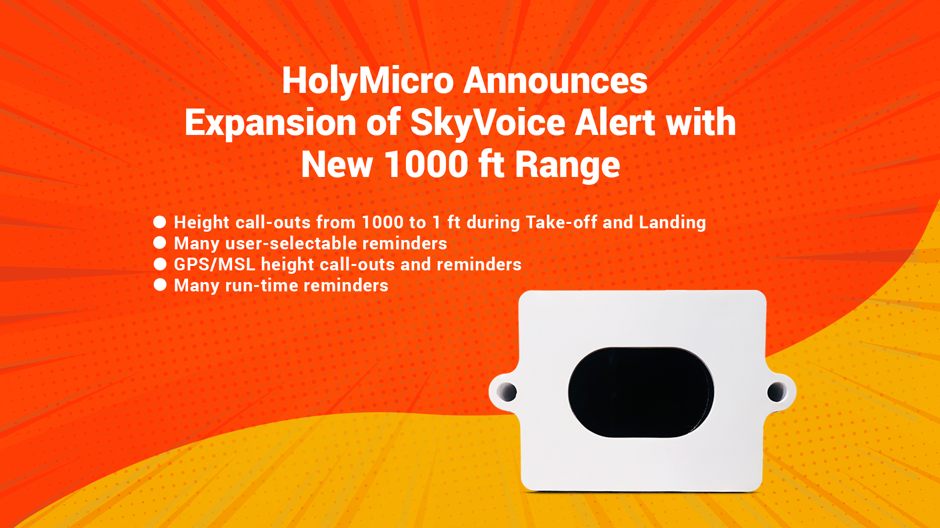 HolyMicro Announces Expansion of SkyVoice Alert with New 1000ft Range